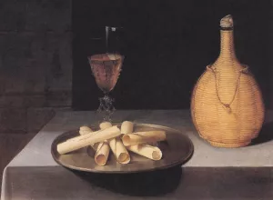 Le Dessert de Gaufrettes Oil painting by Lubin Baugin