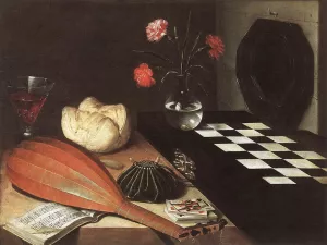Still-life with Chessboard The Five Senses by Lubin Baugin - Oil Painting Reproduction