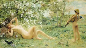Awakening Spring by Luc-Olivier Merson - Oil Painting Reproduction