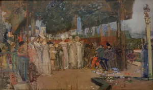 La musique au Moyen Age by Luc-Olivier Merson Oil Painting