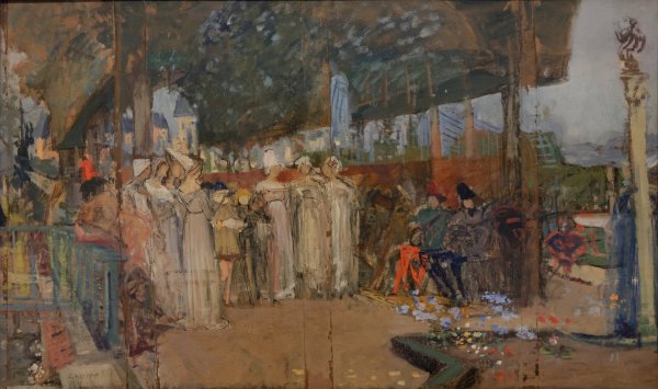 Main Product Photo of La musique au Moyen Age  Painting by Luc-Olivier Merson