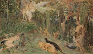 La poesie dans l'antiquite by Luc-Olivier Merson Oil Painting