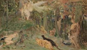 La poesie dans l'antiquite by Luc-Olivier Merson Oil Painting