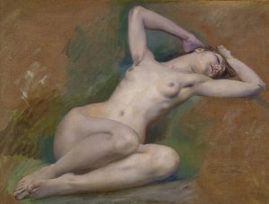Study For The Figure Of 'spring' at L'opera Comique, Paris by Luc-Olivier Merson Oil Painting
