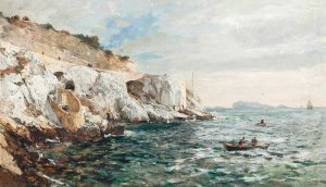 La corniche du Pont de la Fausse-Monnaie, Marsaille by Luc Raphael Ponson Oil Painting