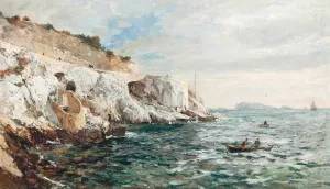 La corniche du Pont de la Fausse-Monnaie, Marsaille Oil painting by Luc Raphael Ponson