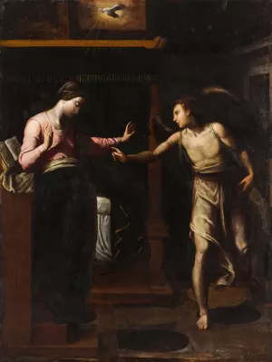 The Annunciation by Luca Cambiaso (Follower) Oil Painting