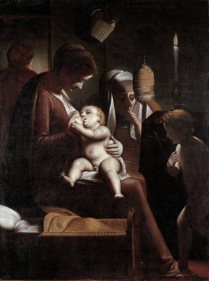Madonna of the Candle by Luca Cambiaso Oil Painting