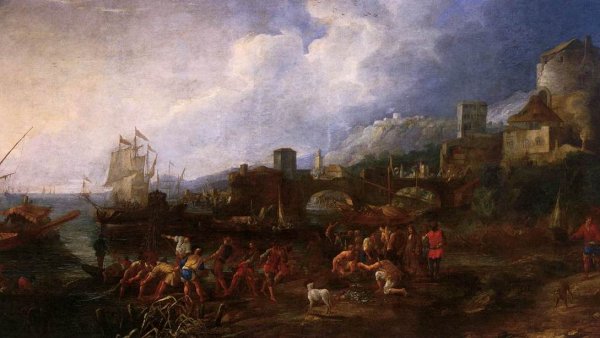 Main Product Photo of Seaport Painting by Luca Carlevaris