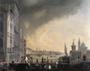 The Bridge for the Feast of the Madonna della Salute by Luca Carlevaris - Oil Painting Reproduction