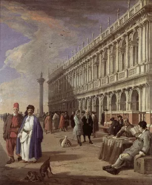 The Piazzetta and the Library by Luca Carlevaris Oil Painting