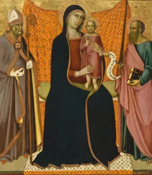 Madonna and Child with Sts. Nicholas and Paul by Luca Di Tomme Oil Painting