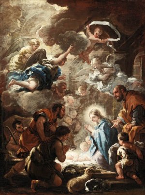 Adoration of the Shepherds Oil painting by Luca Giordano