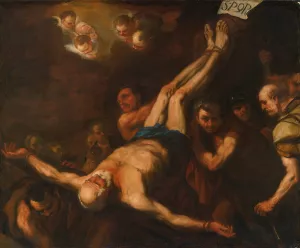 Crucifixion Of St. Peter by Luca Giordano Oil Painting
