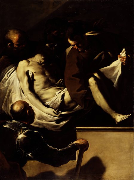 Entombment Of Christ  by Luca Giordano - Hand-Painted Oil Painting Reproduction