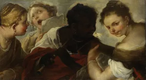 Four Women making Music by Luca Giordano Oil Painting