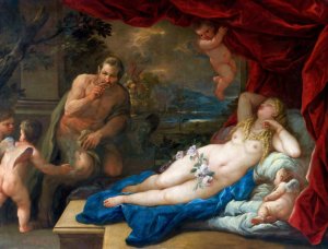 Jupiter And Antiope by Luca Giordano Oil Painting