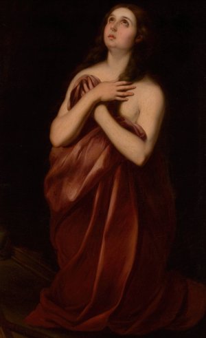 Manner of Murillo's Mary Magdalene Oil painting by Luca Giordano