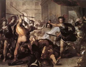 Perseus Fighting Phineus and His Companions painting by Luca Giordano