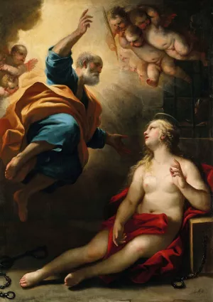 Saint Peter Healing Saint Agatha by Luca Giordano Oil Painting