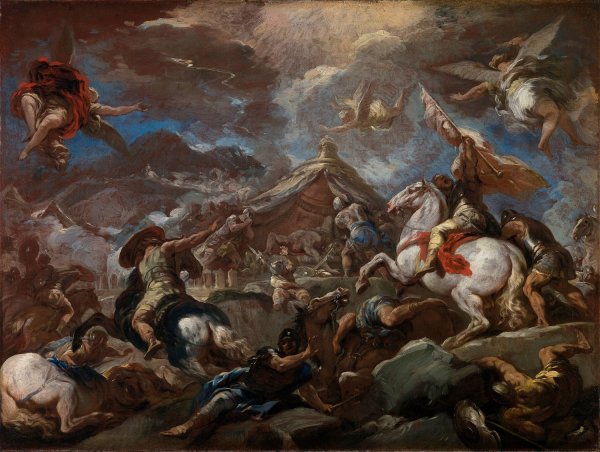 The Discovery of the Body of Holofernes  by Luca Giordano - Hand-Painted Oil Painting Reproduction