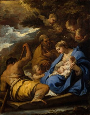 The Flight into Egypt by Luca Giordano Oil Painting