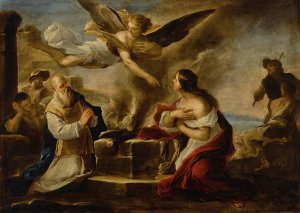 The Sacrifice Of Manoah by Luca Giordano Oil Painting