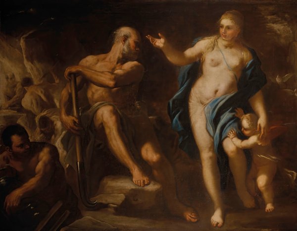 Venus in the Forge of Vulcan by Luca Giordano - Hand-Painted Oil Painting Reproduction