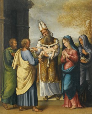 The Presentation In The Temple by Luca Longhi Oil Painting