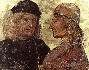 Self-portrait with Vitelozzo Vitelli Oil painting by Luca Signorelli