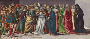 The Marriage of the Virgin by Luca Signorelli Oil Painting