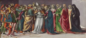 The Marriage of the Virgin by Luca Signorelli Oil Painting