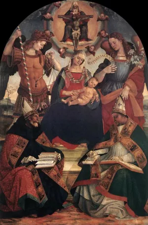 The Trinity, the Virgin and Two Saints by Luca Signorelli Oil Painting