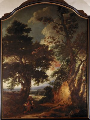 Landscape with Christ by Lucas Achtschellinck Oil Painting