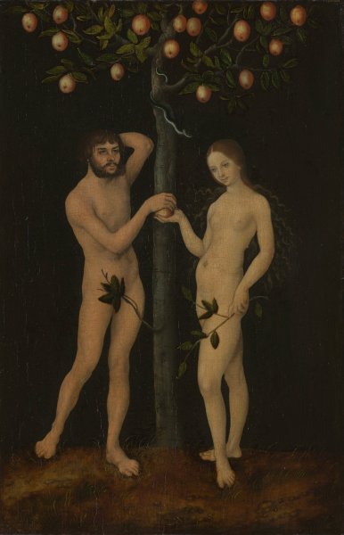 Adam and Eve  by Lucas Cranach The Elder - Hand-Painted Oil Painting Reproduction