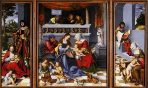 Altar of the Holy Family Torgau Altar by Lucas Cranach The Elder - Oil Painting Reproduction