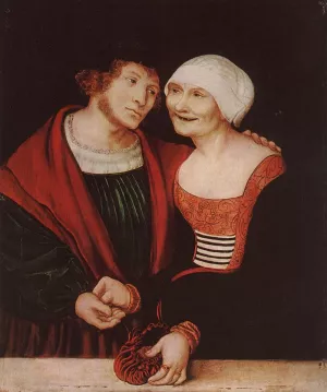 Amorous Old Woman and Young Man painting by Lucas Cranach The Elder