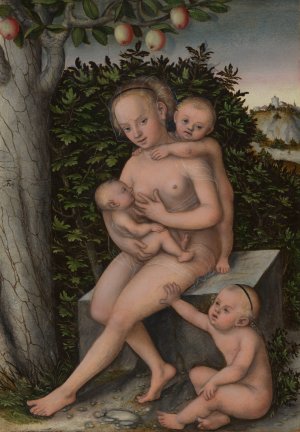 Charity by Lucas Cranach The Elder Oil Painting