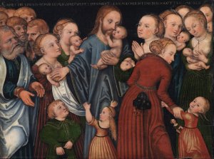 Christ Blessing the Children by Lucas Cranach The Elder Oil Painting