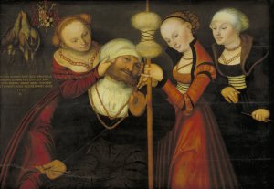 Hercules with Omphale by Lucas Cranach The Elder Oil Painting