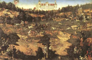 Hunt in Honour of Charles V at the Castle of Torgau by Lucas Cranach The Elder Oil Painting