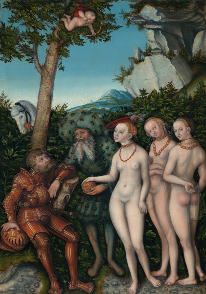 Judgment of Paris  by Lucas Cranach The Elder - Hand-Painted Oil Painting Reproduction