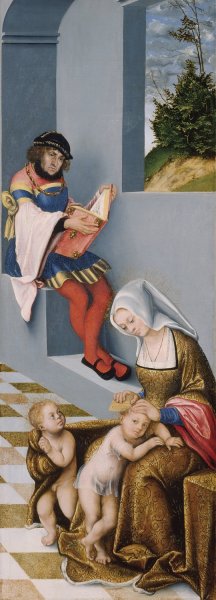 Mary Salome and Zebedaeus with their sons St. James the Greater and St. John the Evangelist by Lucas Cranach The Elder Oil Painting