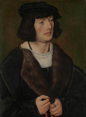 Portrait of a Man with a Rosary by Lucas Cranach The Elder Oil Painting