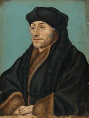 Portrait Of Erasmus Of Rotterdam by Lucas Cranach The Elder Oil Painting