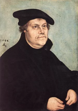 Portrait of Martin Luther by Lucas Cranach The Elder - Oil Painting Reproduction