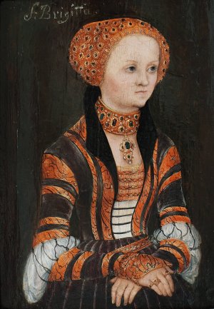 Portrait of St. Bridget of Sweden by Lucas Cranach The Elder Oil Painting