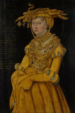 Portrait of the Duchess Catherine by Lucas Cranach The Elder Oil Painting