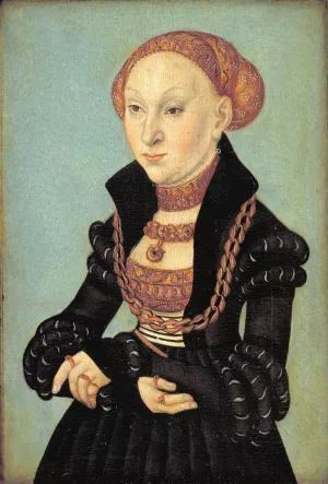 Portrait of the Electress Sibyl of Saxony by Lucas Cranach The Elder Oil Painting