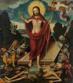 Resurrection Of Christ And The Triumph Over Death And Devil by Lucas Cranach The Elder Oil Painting